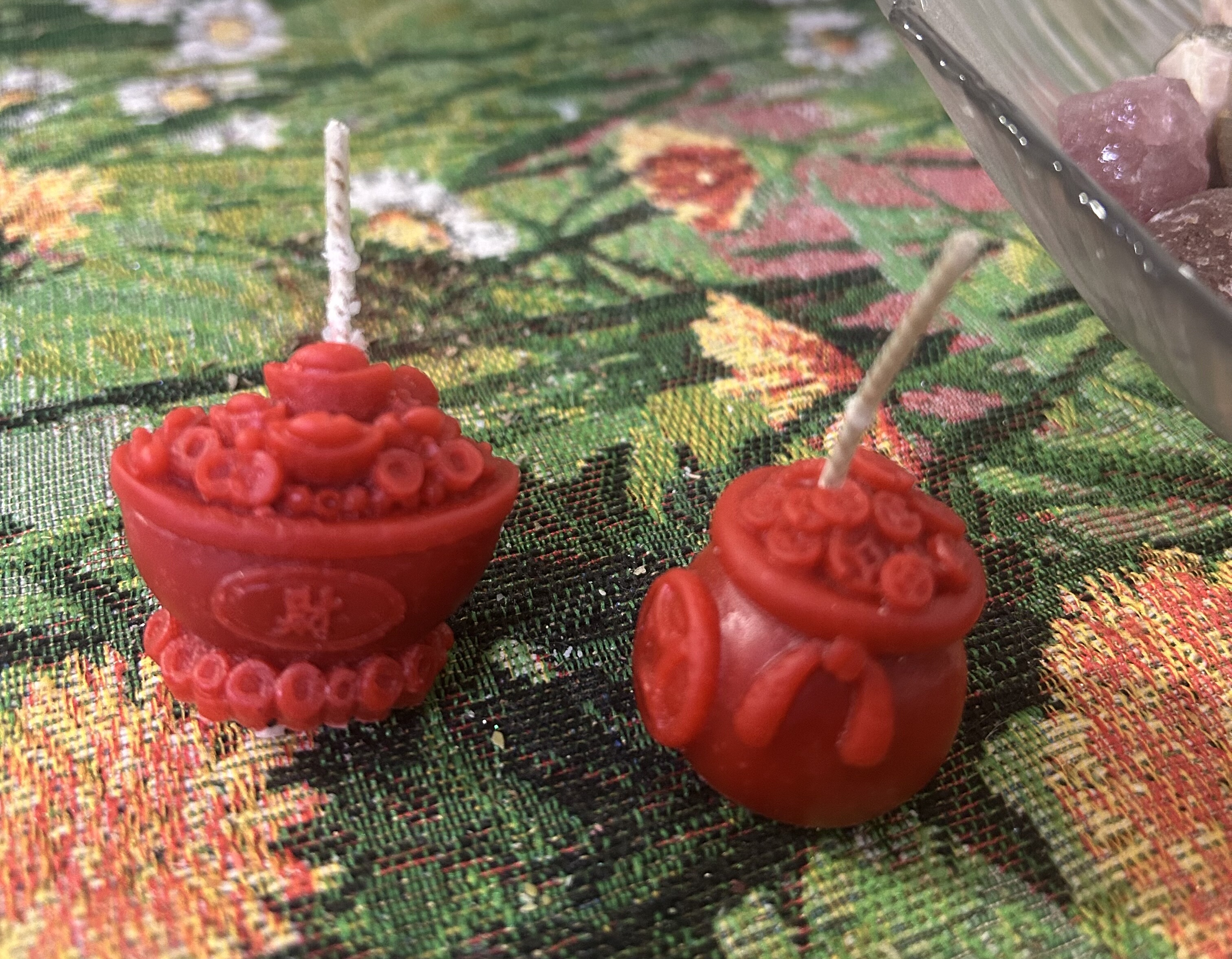 新年小福袋和小元宝造型蜡烛一次性天然草本精油无烟优质白蜂蜡