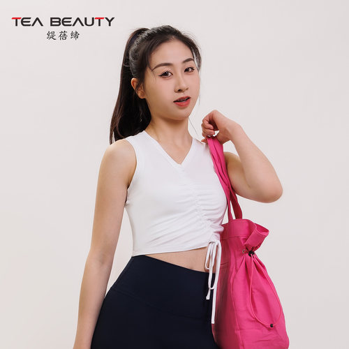 TeaBeauty夏季修身抽绳无袖衫