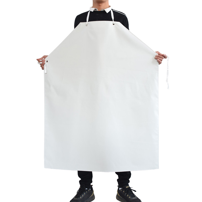 橡胶加厚围裙白色耐油耐强酸碱石材男加大耐磨屠宰防水工作服围腰