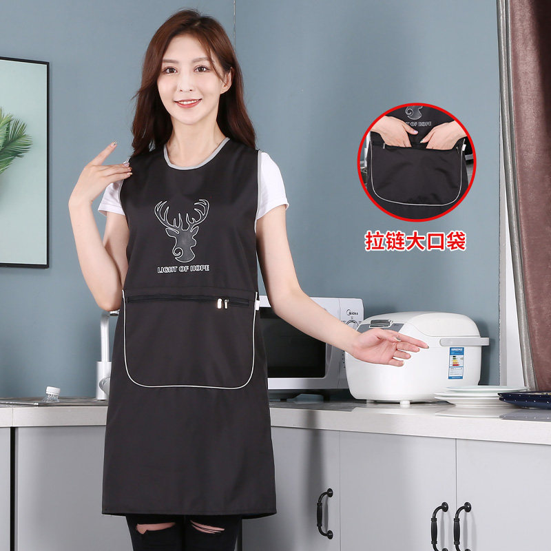 防水围裙女家用厨房女做饭防油围腰男士上班用工作服定制logo印字