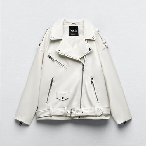 ZAR KISS 秋冬新款 TRF 女装 黑色仿皮宽松夹克外套 3427811 800