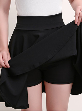 水兵舞半身裙牛奶丝裙子夏广场舞大红色45厘米a字裙防走光中长裙