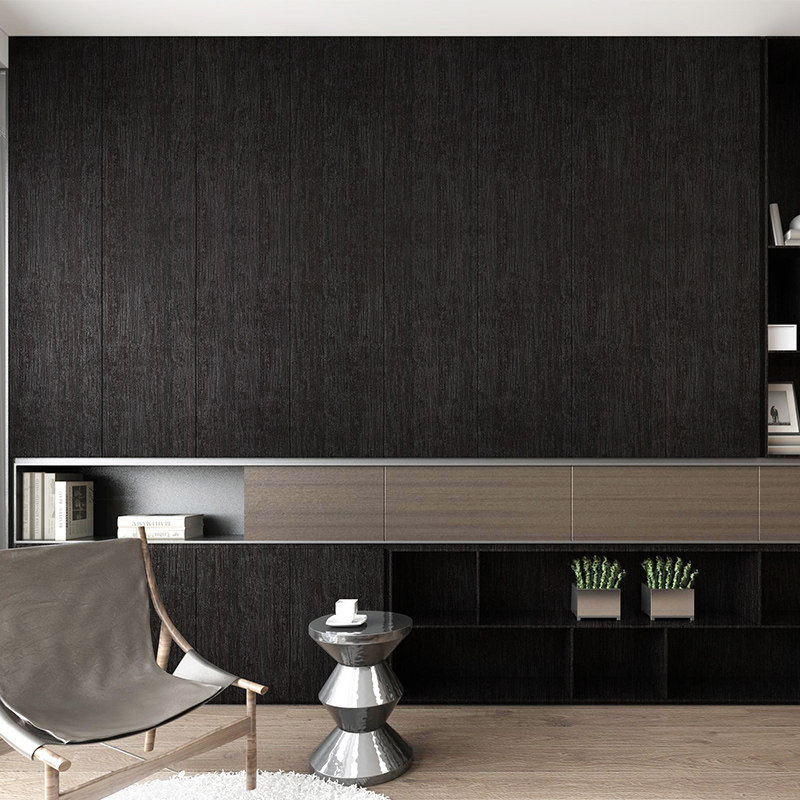 纯白色木纹贴加厚自粘家具翻新贴纸装饰防水桌面贴橱柜衣柜门黑色