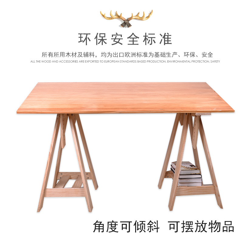 实木升降桌腿实木桌架桌腿办公桌脚绘图桌架定制桌腿摄影桌架画案