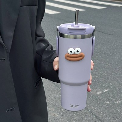 保温杯新款2024男女生大容量冰霸杯高颜值巨无霸吸管水杯便携夏天