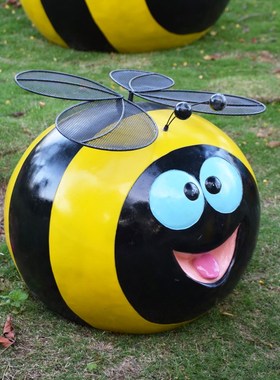 园林景观玻璃钢雕塑卡通蜜蜂摆件户外美陈花园商场幼儿园装饰小品