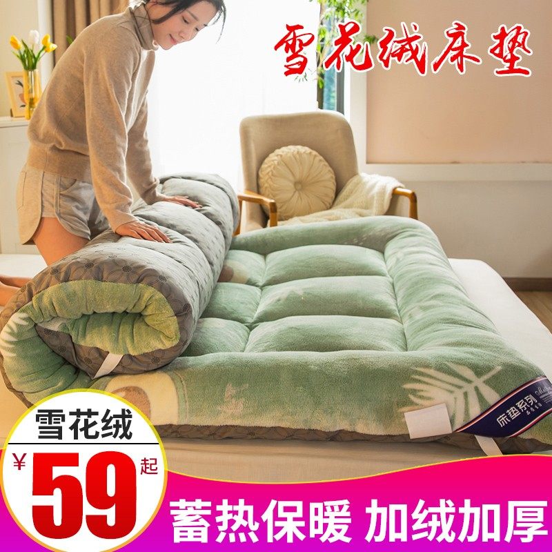 加厚羊羔绒软垫法莱绒睡垫垫子双面绒榻榻米褥子 2021新款床垫