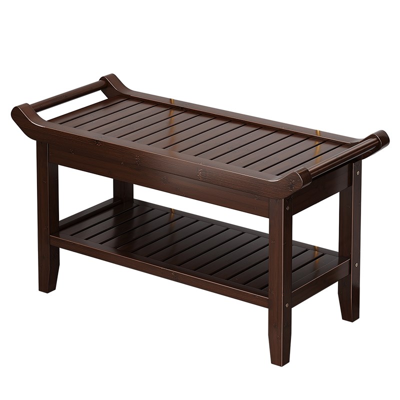 新中式换鞋凳家用门口入户穿鞋凳进门凳可坐鞋柜坐凳一体竹鞋架子