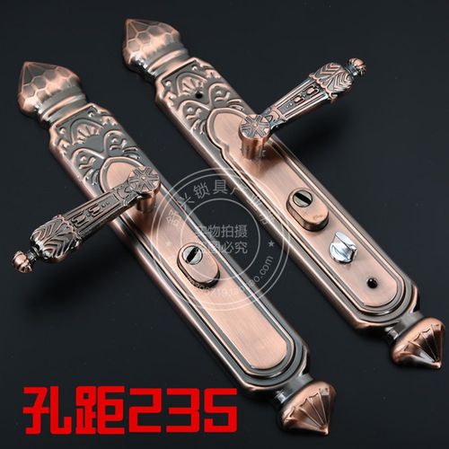 红古铜防盗门大门锁双开门锁豪华红古整套防盗门锁单扇双扇通用型