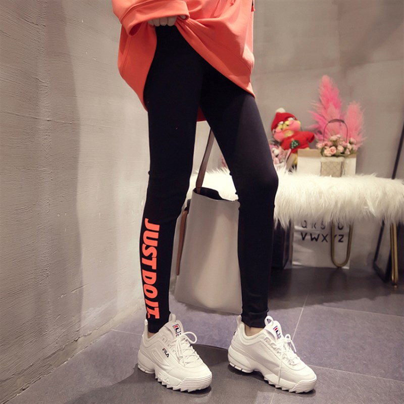 胖mm外穿打底裤女春春高腰纯棉磨毛大码显瘦200斤长裤春季女裤子