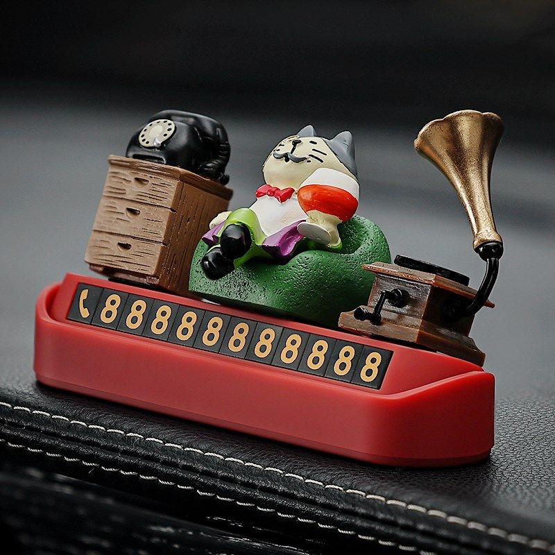 梦境微醺汽车临时电话号码牌卡通可爱车载挪车牌车内创意装饰摆件