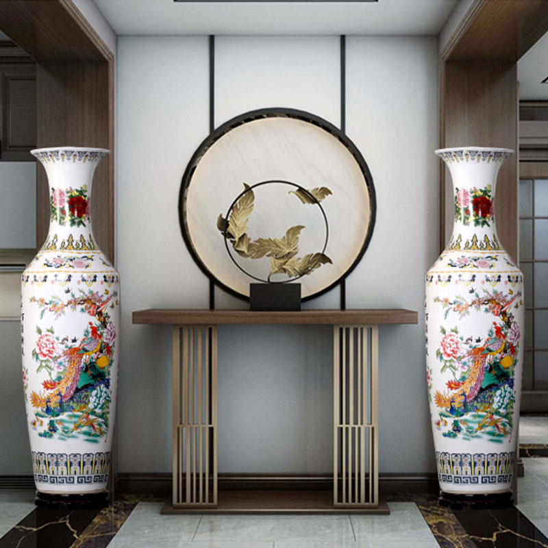 景德镇陶瓷中式大花瓶摆件客厅落地玄关装饰乔迁新居礼品酒店开业