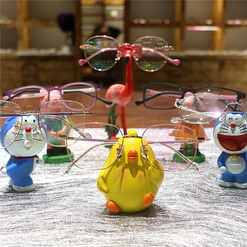 创意可爱动物眼镜搁架儿童眼镜展示架家居办公桌摆件陈列道具礼物