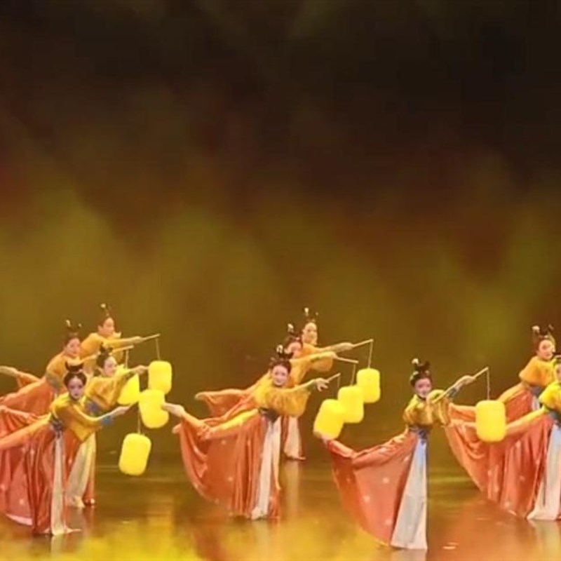 家乡月舞蹈服古典舞汉服忆长安幻夜桃李杯唐印敦煌演出服灯笼道具