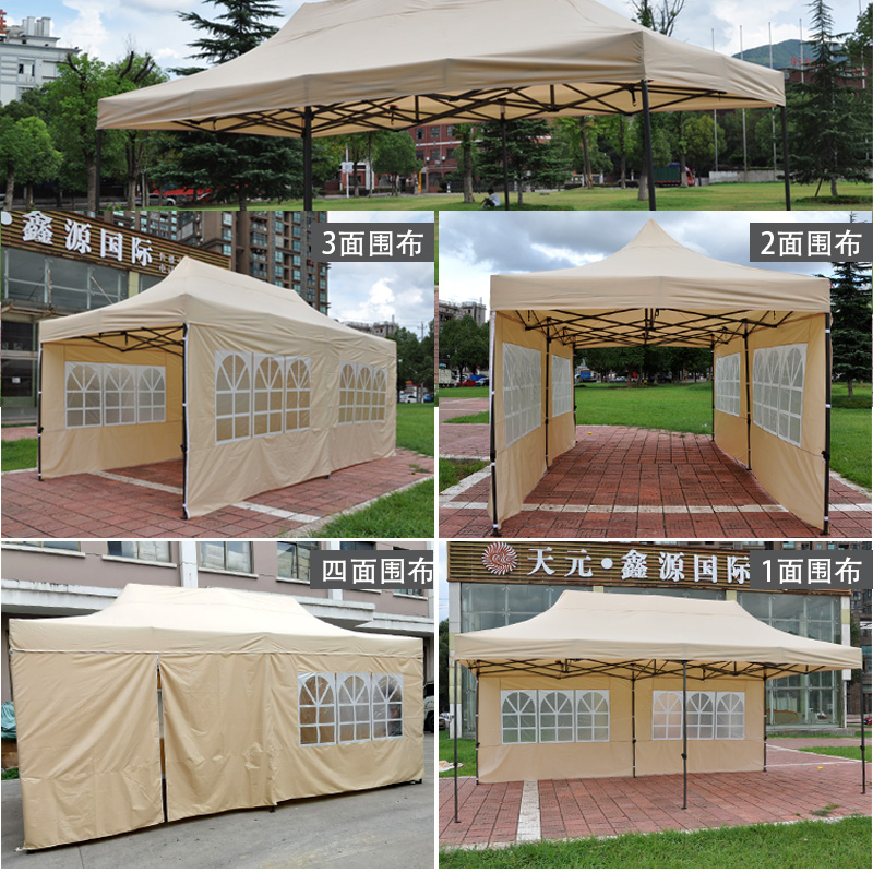 欧式罗马帐篷户外摆摊遮阳棚伸缩防雨蓬折叠四脚庭院X大伞停车棚