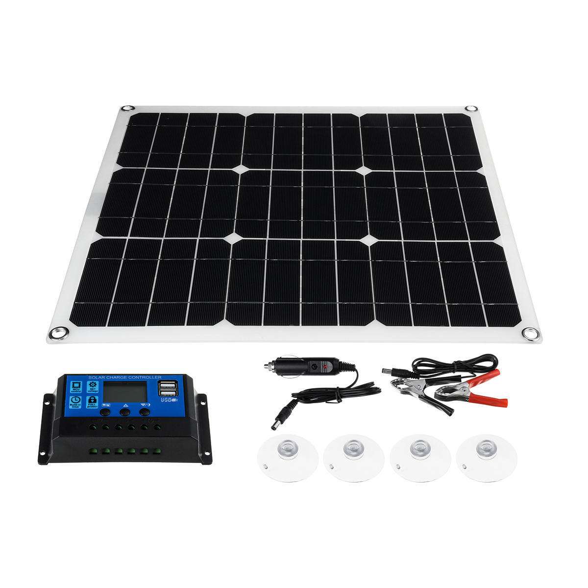 30W单晶太阳能柔性板户外储能太阳能充电板  双USB输出加DC18V