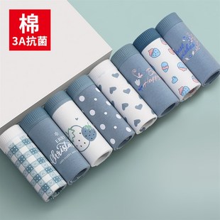 三角裤 茉澜朵新款 学生大童甜美卡通短裤 女棉抗菌中腰大码 女士内裤