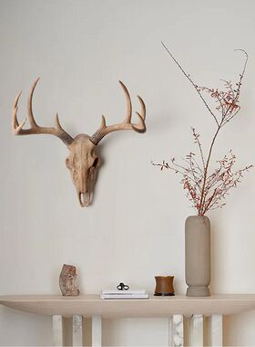 简约美式鹿头复古壁挂墙面