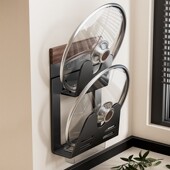 胡桃木锅盖架放置器免打孔壁挂式 厨房案板菜板置物架双层收纳架子