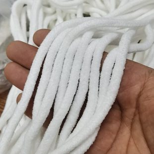 涤纶可染色黑色本白帽带裤 毛毛绳丝绒圆绳0.6cm雪尼尔绳子 腰绳