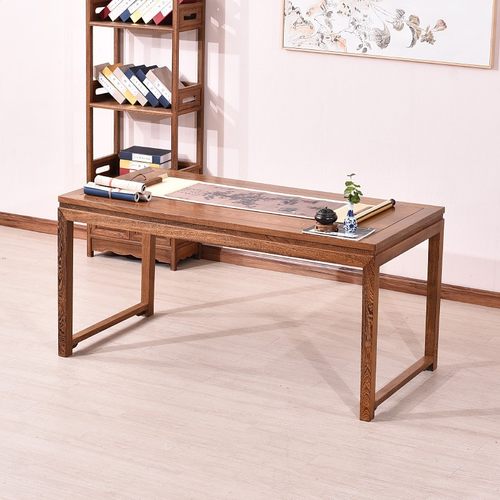 红木家具 鸡翅木书桌 中式实木书法桌书画桌新中式画案仿古办公桌