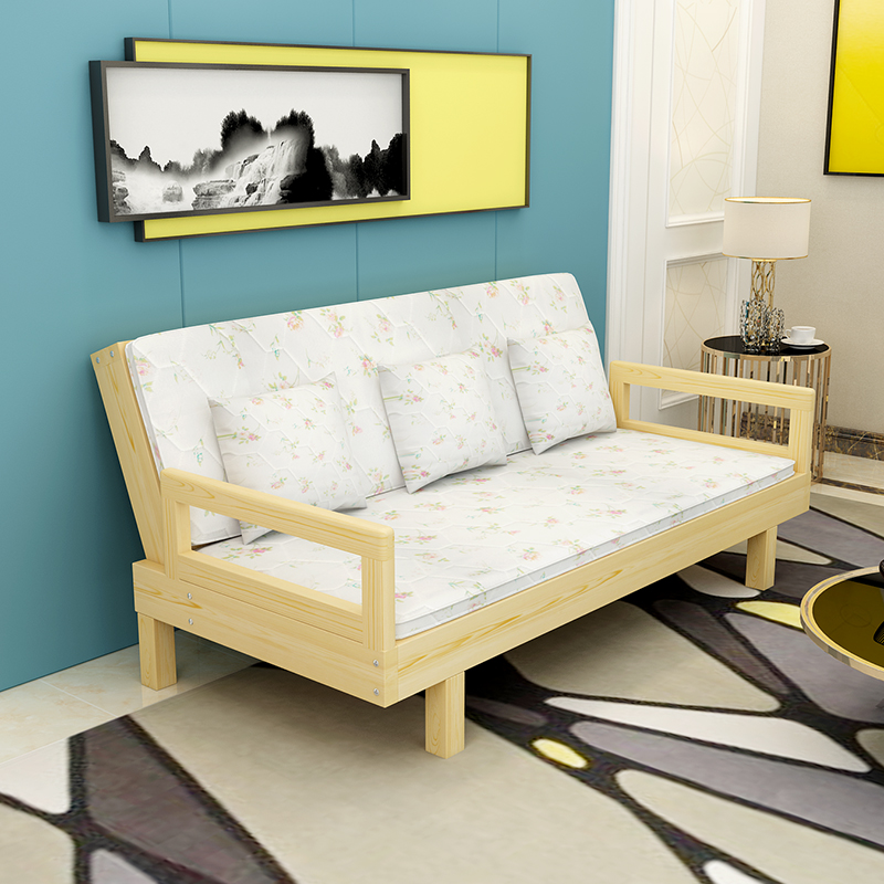 可折叠沙发实木沙发床小户型飘窗榻榻米懒人躺椅靠背椅子两用沙发