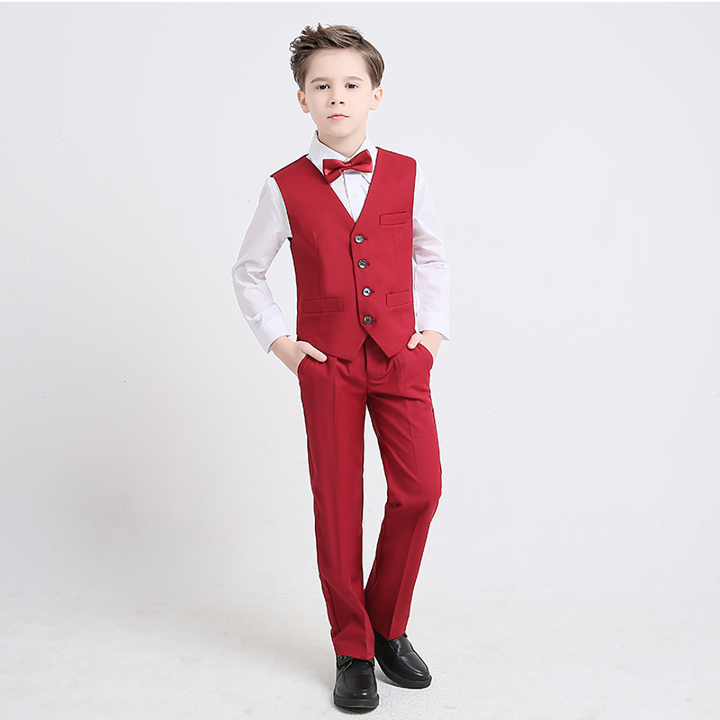 男童礼服马甲男孩套装花童小主持人学生儿童表演西装钢琴演出服夏