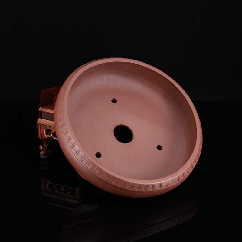 高档浅口窝口回文紫砂矮圆盆景盆黄山五针罗汉松榆树雀梅盆包邮