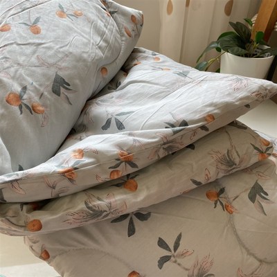 2022秋冬新款绵软暖和可水洗秋冬被子被芯绗缝叶子花朵单双人宿舍