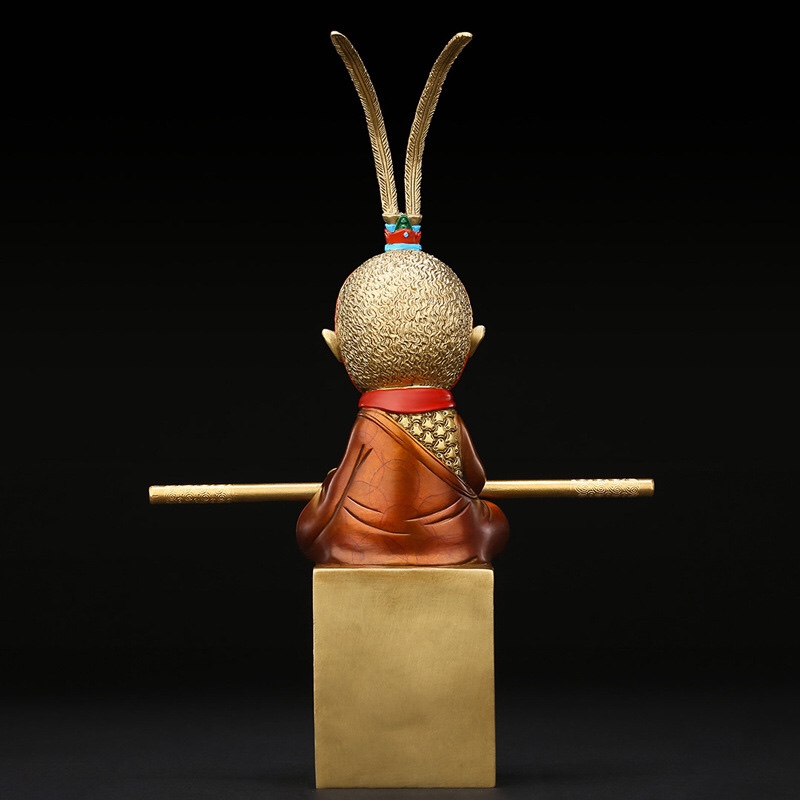 斗战圣佛齐天大圣美猴王摆件家居装饰品黄铜猴子孙悟空办法室车载