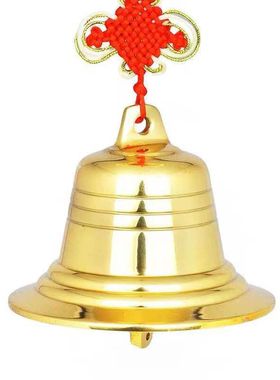 精工纯铜风铃铜铃铛挂件铜钟挂钟家居阳台五黄二黑风铃大门饰挂饰