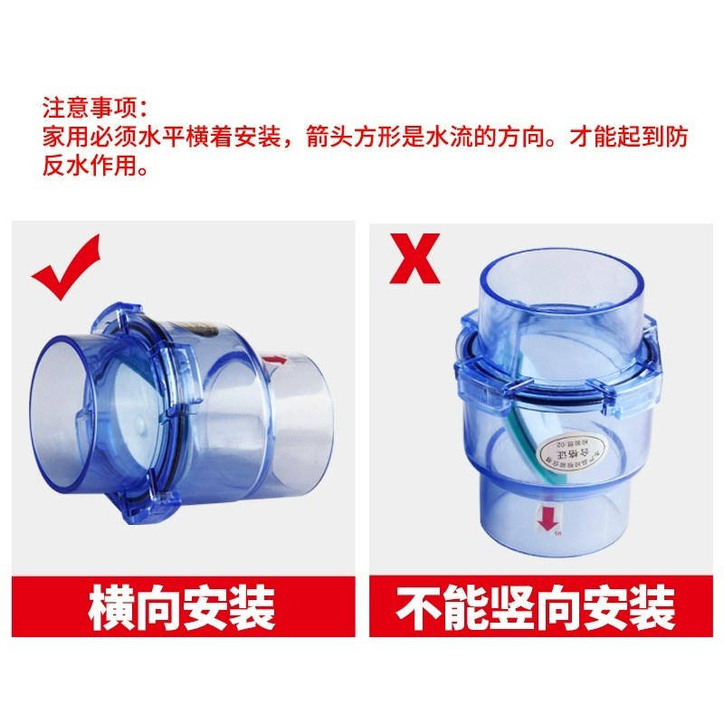 下水道防返水50pvc止回阀厨房排水管防倒灌止逆阀防臭味防溢流110