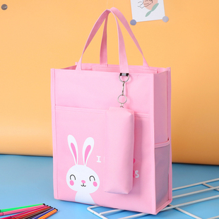 补习班小学生帆布补课包儿童美术手提袋拎书袋作业文件学习文具袋