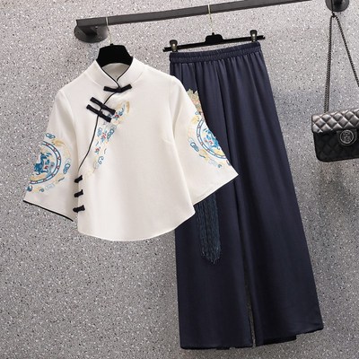 茶服女装汉服中国风唐装素衣禅意仙气采耳师服装茶艺师中式工作服