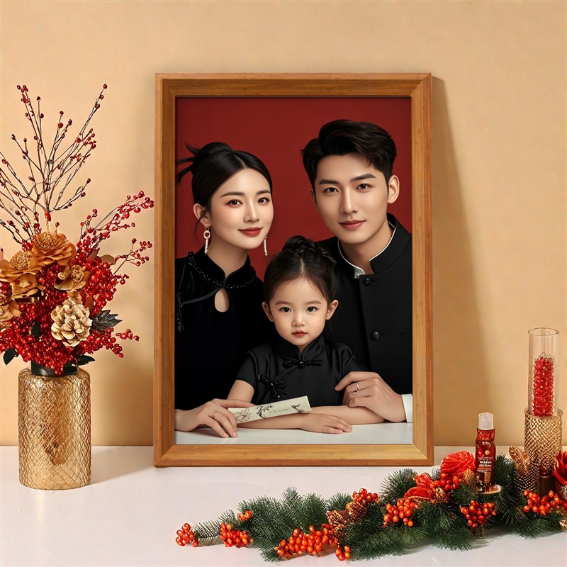 实木全家福相框摆台画框空框A3A4相片洗照片做成相框12寸定制diy