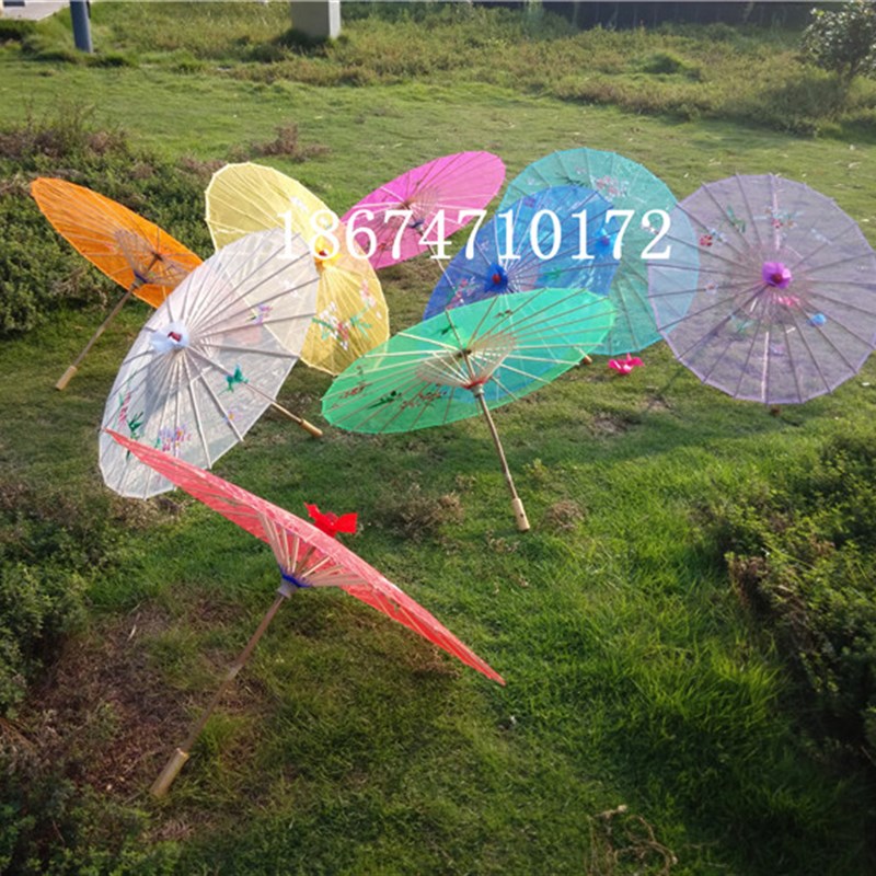 透明绢布舞蹈伞古典道具古风旗袍走秀伞演出广场舞回娘家演出装饰