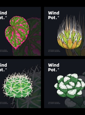 Wind Pot 原创冰箱贴磁贴植物冰箱贴蝴蝶兰植物创意磁贴3.0