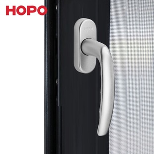 HOPO好博拨叉方轴执手纱窗把手白色断桥窗户平开窗AH25窗纱一体