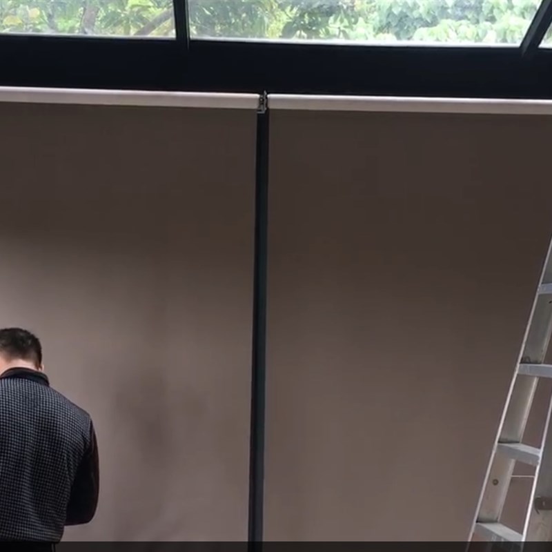 卷帘办公室遮光防火防水阻燃阳光面料遮阳帘拉珠式升降卷帘定制