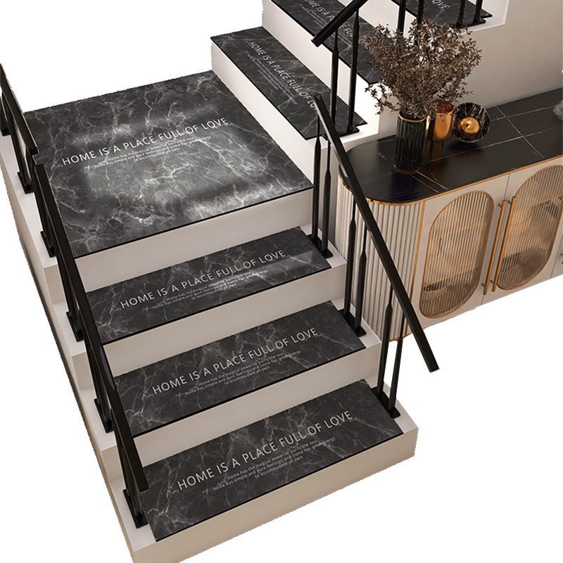 柔软大理石纹楼梯踏步垫免胶自粘防滑台阶静音垫家用实木楼梯地垫