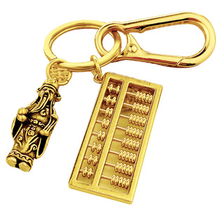 纯黄铜算盘挂件吊坠创意汽车钥匙扣男女个性生肖挂饰财神礼品配件