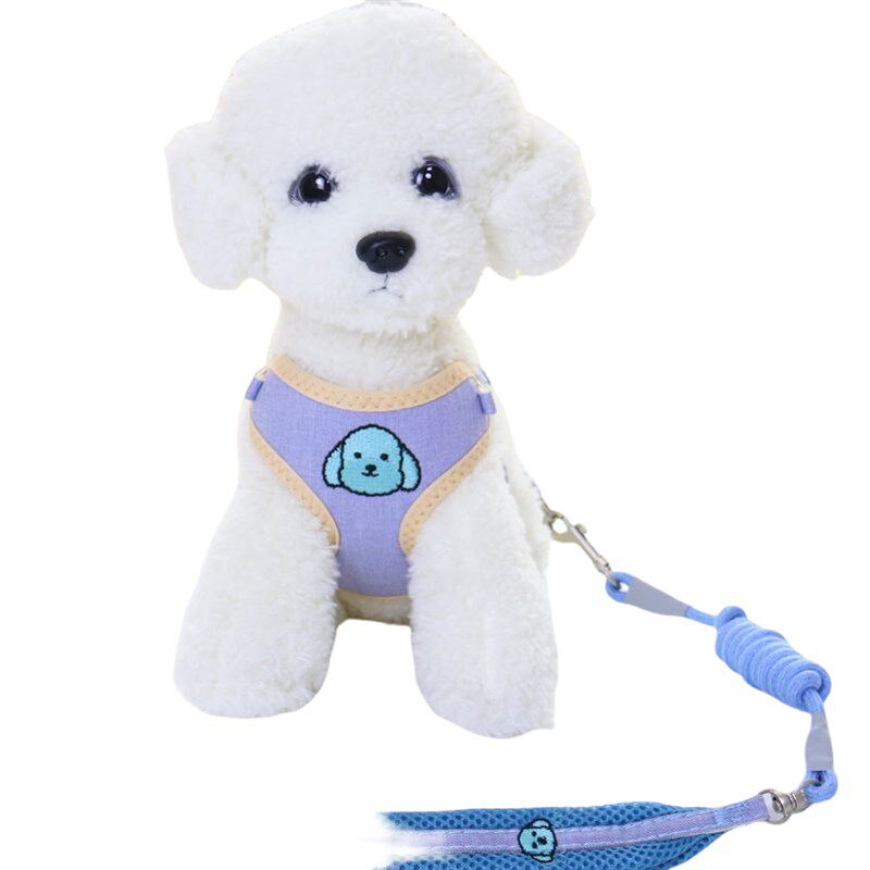 新款夏天可调节背心式狗狗牵引绳泰迪小型犬胸背带舒适不勒脖子