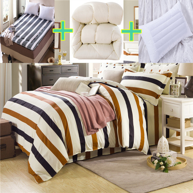 被褥套装全棉三件套宿舍床褥被子六件套纯棉被罩床单学生单人双人