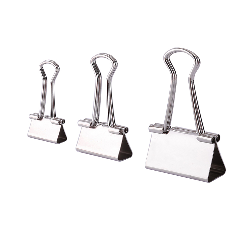 银色长尾夹燕尾夹不锈铁夹票据夹子32/25/19mm银色燕尾夹票夹金属