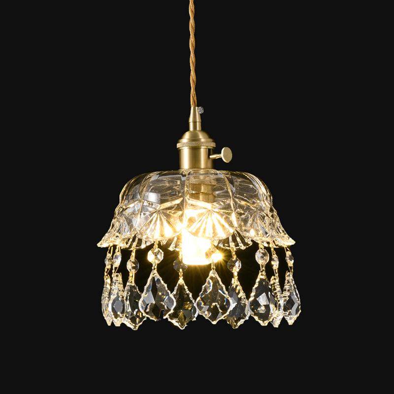 北欧餐厅吧台玻璃水晶吊灯 床头玄关过道走廊文艺复古现代灯具