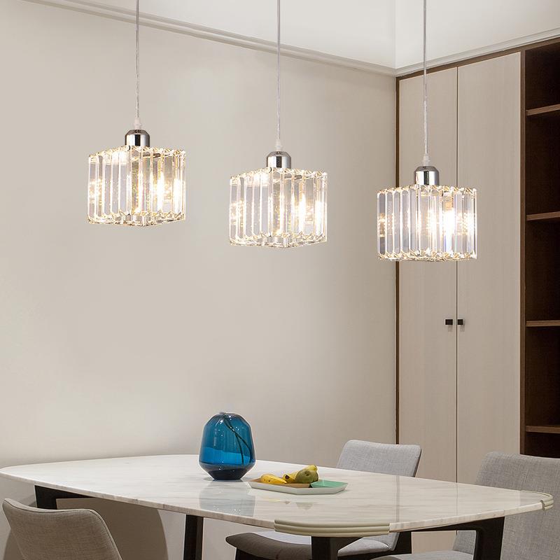 后现代水晶灯餐厅吊灯简约现代吧台三头北欧个性创意餐桌饭厅灯具