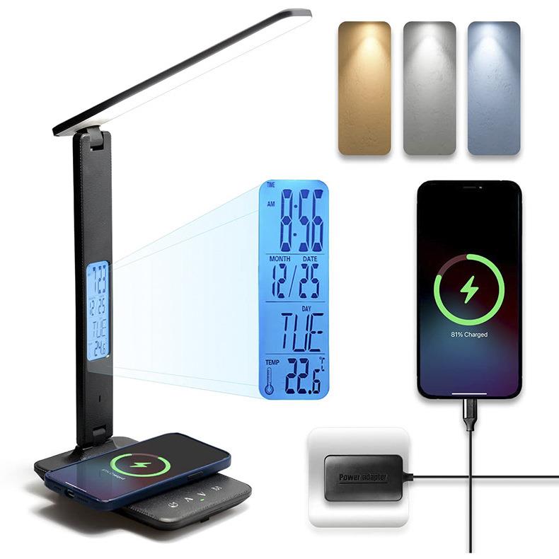 LED台灯护眼学生学习专用灯卧室床头亚马逊爆款万年历防蓝光