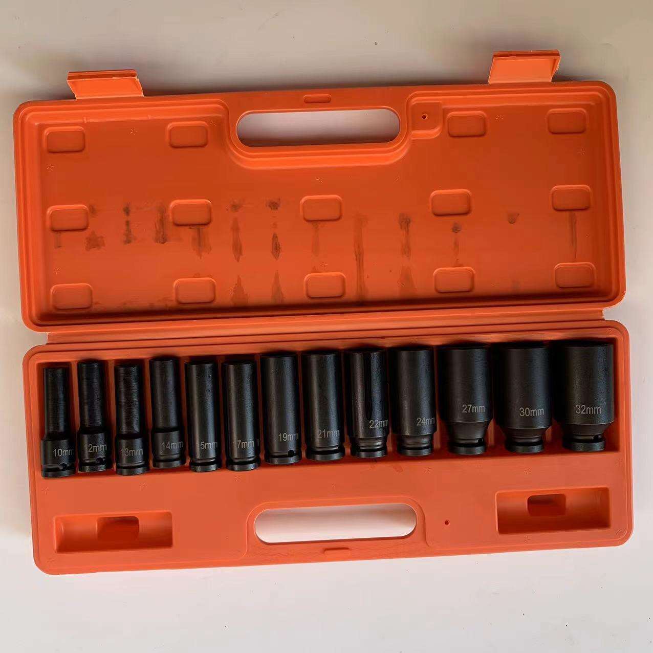 气动小风炮套筒头套装重型1/2 13件套加长六角套筒风动旋具加厚