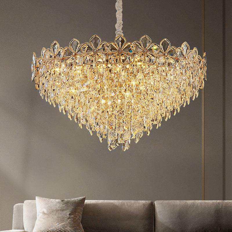 铧锒法式客厅水晶吊灯高级感大师设计餐厅吊灯轻奢大厅中山吊灯