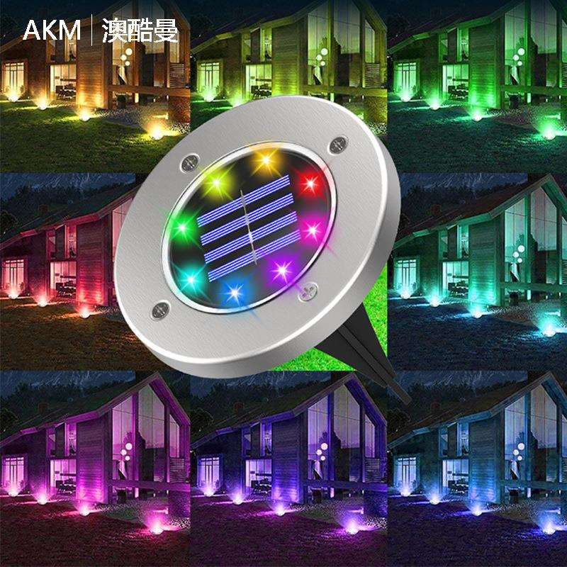 太阳能地埋灯庭院草坪灯户外防水地插灯LED不锈钢花园步梯路边灯